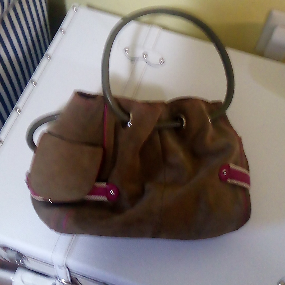 Cole Haan suede purse from pet free, smoke free home. Adorable!!